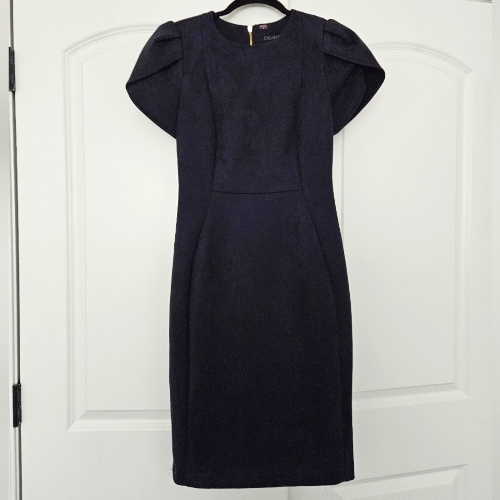 Suede Calvin Klein Navy Dress